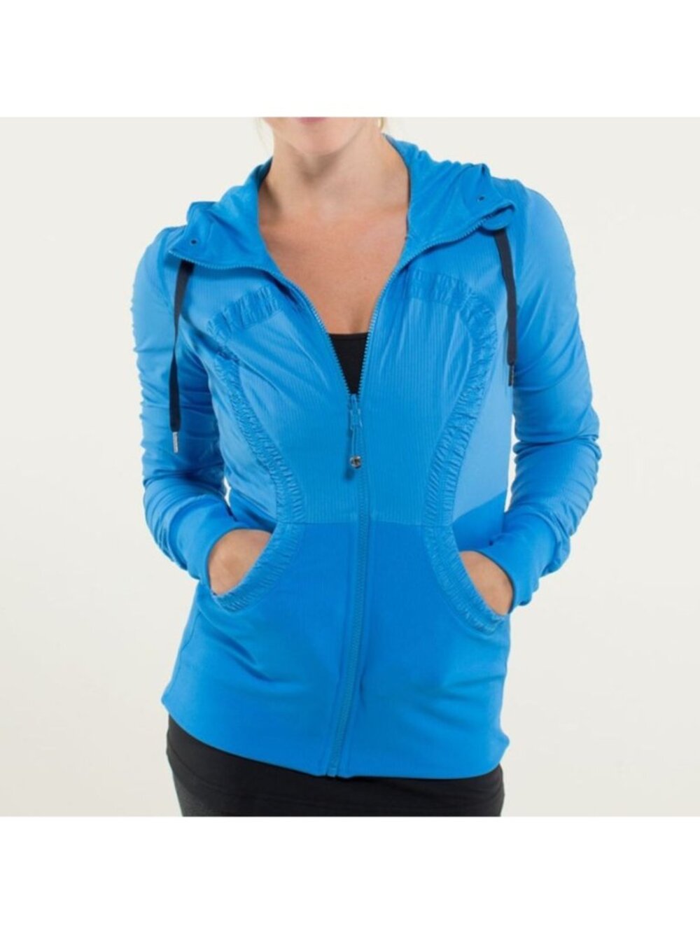 Lululemon Women's Size S Blue Hooded Jacket Full Zip Dance Studio Jacket